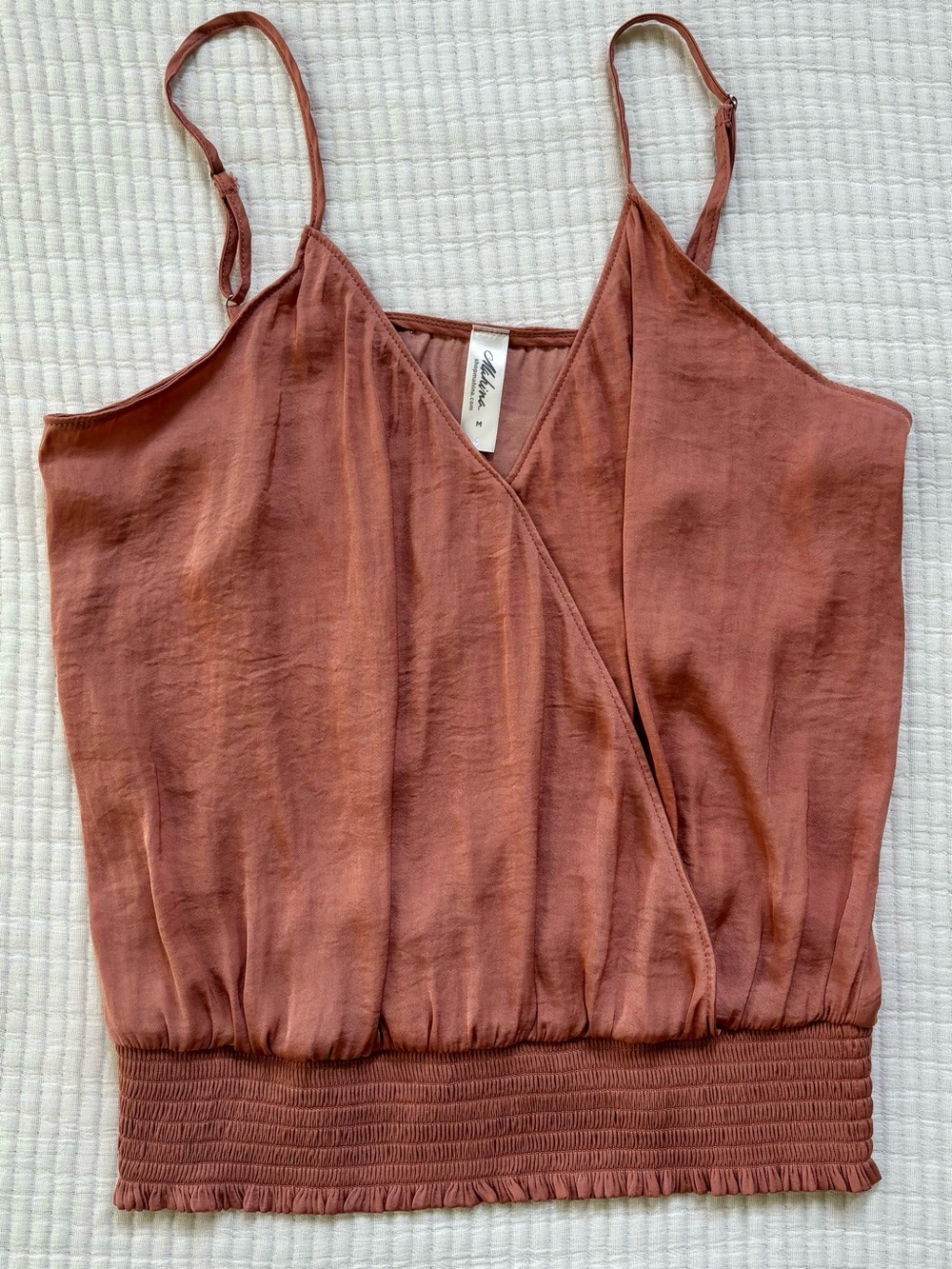 Mahina Women’s Tank Top Blouse in Copper Color Size Medium Resort Wear